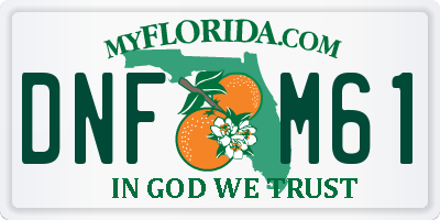 FL license plate DNFM61