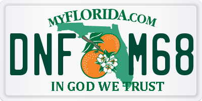 FL license plate DNFM68