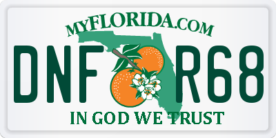 FL license plate DNFR68