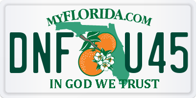 FL license plate DNFU45