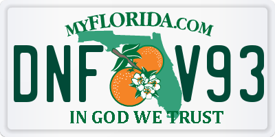 FL license plate DNFV93