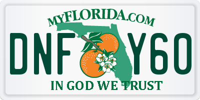 FL license plate DNFY60