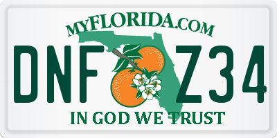 FL license plate DNFZ34