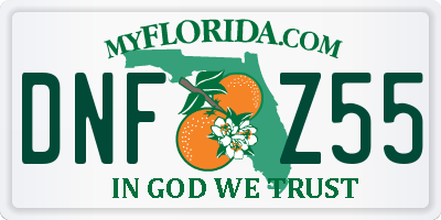 FL license plate DNFZ55