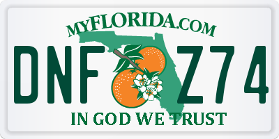 FL license plate DNFZ74