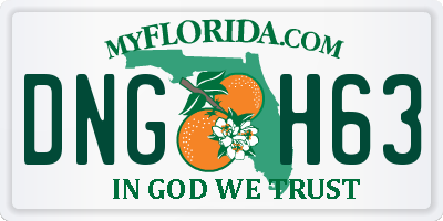FL license plate DNGH63