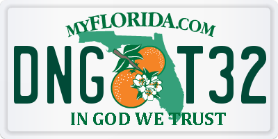 FL license plate DNGT32