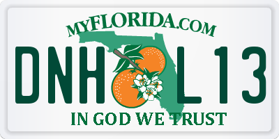 FL license plate DNHL13
