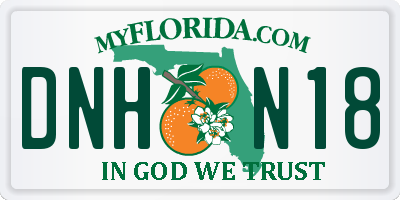 FL license plate DNHN18