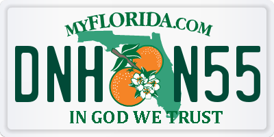 FL license plate DNHN55