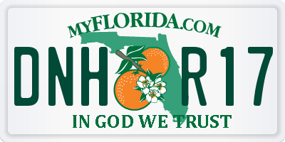 FL license plate DNHR17