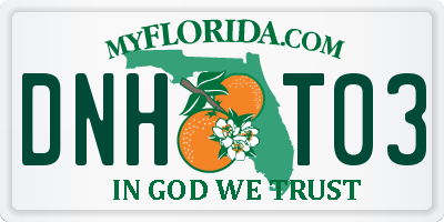 FL license plate DNHT03