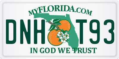 FL license plate DNHT93