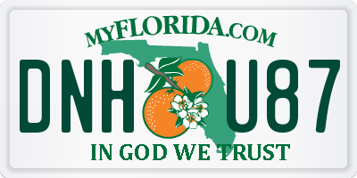 FL license plate DNHU87