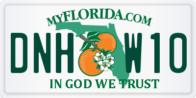 FL license plate DNHW10