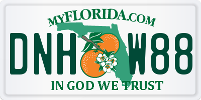 FL license plate DNHW88