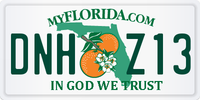 FL license plate DNHZ13