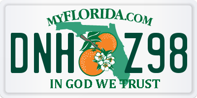 FL license plate DNHZ98