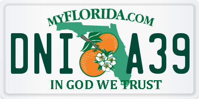 FL license plate DNIA39