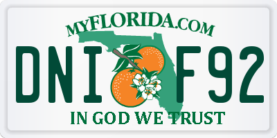 FL license plate DNIF92