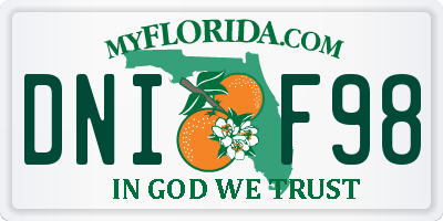 FL license plate DNIF98