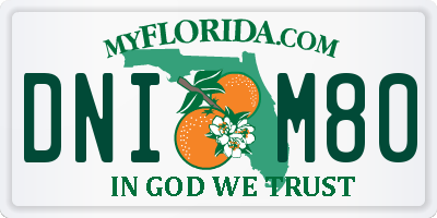 FL license plate DNIM80