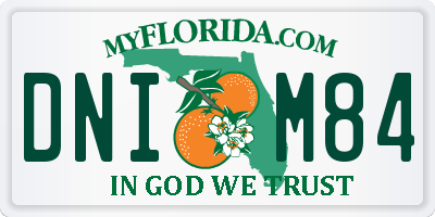 FL license plate DNIM84
