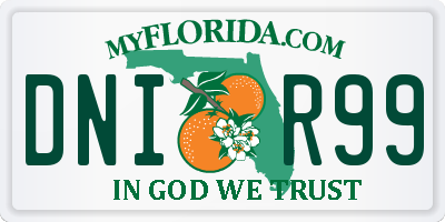 FL license plate DNIR99
