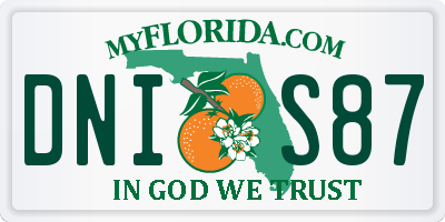 FL license plate DNIS87