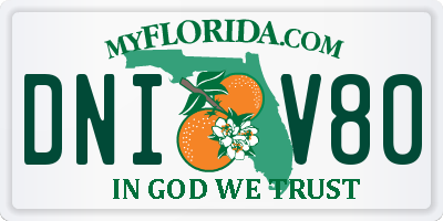 FL license plate DNIV80