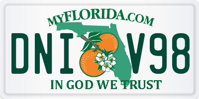 FL license plate DNIV98