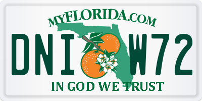 FL license plate DNIW72