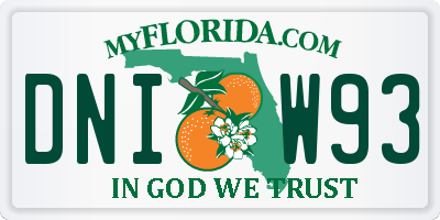 FL license plate DNIW93