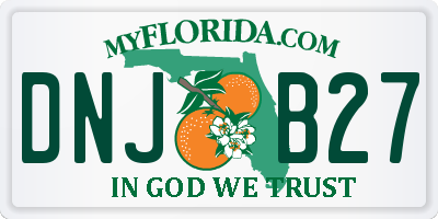 FL license plate DNJB27