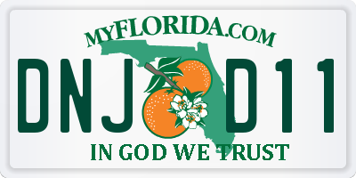 FL license plate DNJD11