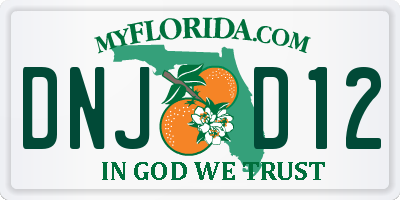 FL license plate DNJD12