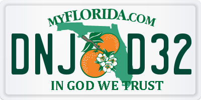 FL license plate DNJD32