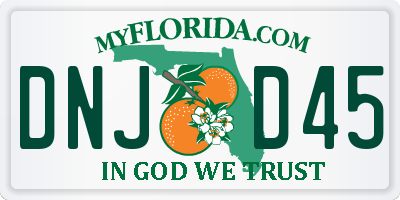 FL license plate DNJD45