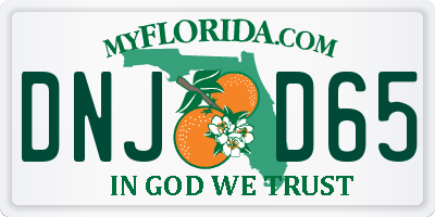 FL license plate DNJD65