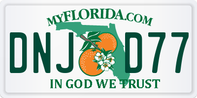 FL license plate DNJD77