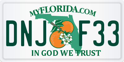 FL license plate DNJF33