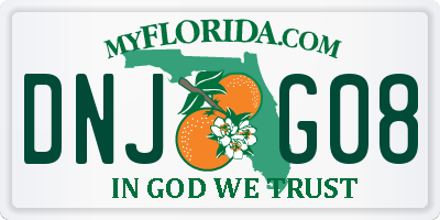 FL license plate DNJG08