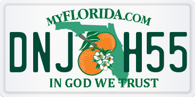 FL license plate DNJH55