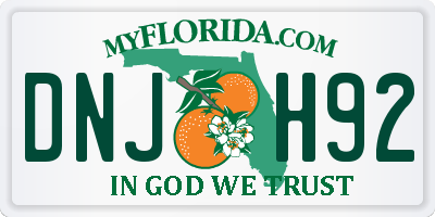FL license plate DNJH92
