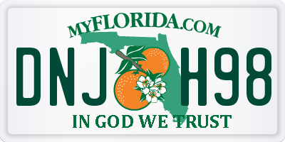 FL license plate DNJH98