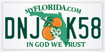 FL license plate DNJK58