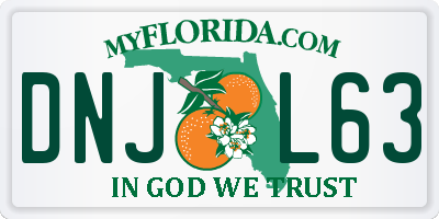 FL license plate DNJL63