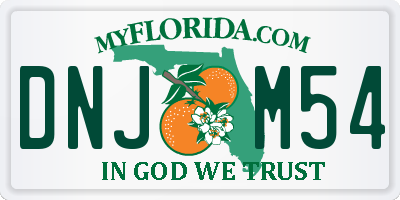 FL license plate DNJM54