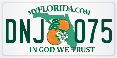 FL license plate DNJO75
