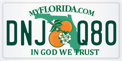 FL license plate DNJQ80